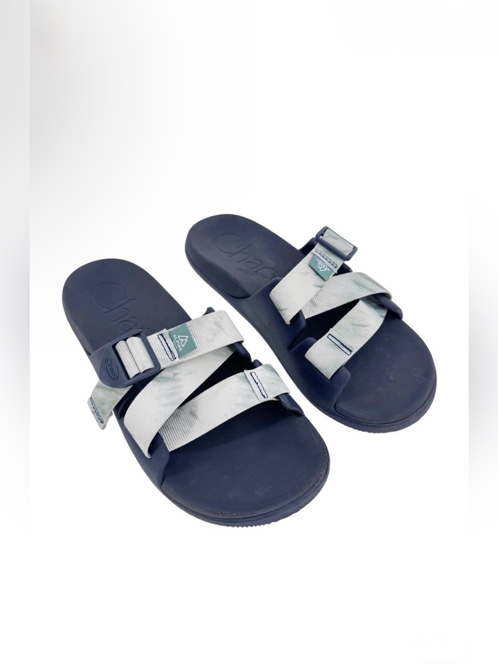 Chaco Chillos Alpine Womens 9 Slide Sandals Green Black Hike Gorp Granola Girl